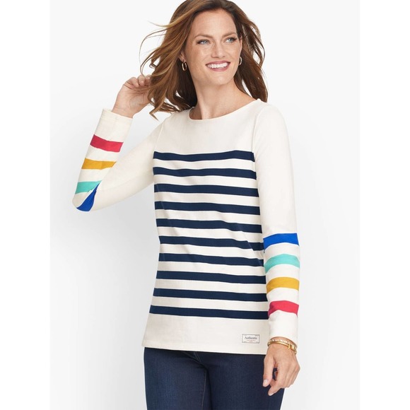 Talbots Tops - Talbots Striped Bateau T Shirt XL Petite New with out tags
